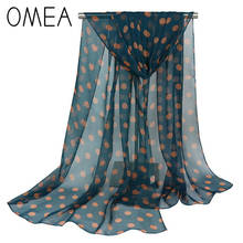 OMEA Silk Scarf Hijab Scarf Poncho Winter Scarf Autumn Neck Kerchief Dot Scarf Women Chiffon Shawl Sunscreen Wrap Beach Towel 2024 - buy cheap