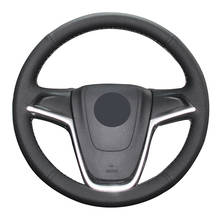 Black Genuine Leather Car Steering Wheel Cover for Opel Astra (J) 2010-2015 Ampera 2012-2015 Meriva (B) 2010 2011-2017  Zafira 2024 - buy cheap