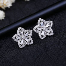 SIPENGJEL Brilliant Crystal Five-pointed Star Earrings Exquisite simple FLOWER SHAPE Earrings For Women Statement Jewelry 2024 - buy cheap