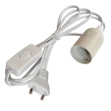 Base de lâmpada e27 com 1.8 metros, cabo de alimentação ue 220v/us 110v, suporte para lâmpada com interface de parafuso e27 e interruptor de botão
