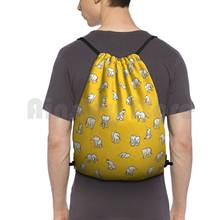 Mochila con patrón amarillo de elefantes indios para bebés, bolsa con cordón para montar, escalada, gimnasio, elefantes 2024 - compra barato