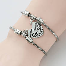 Pulsera con abalorio para madre e hija, brazalete con cadena de amor, Puzzle femenino, regalo de Navidad para el día de la madre, 2021 2024 - compra barato