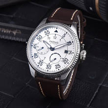 Parnis 45mm Automatic Mechanical Men's Watch Luxury Brand Power Reserve Leather Strap Waterproof WristWatch Men Calendar Clock 2024 - buy cheap