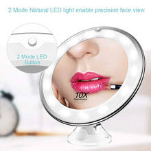 Melhor venda quente led luz 10x ampliação espelho de maquiagem com ventosa 360 girar para casa de banho de viagem tk-ing 2024 - compre barato