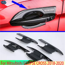 Manija de puerta de estilo de fibra de carbono para Mitsubishi, cubierta de cuenco, ajuste de cavidad, inserto de captura moldura, para ECLIPSE CROSS 2018 2019 2024 - compra barato