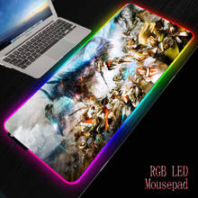 Mrgbest-mouse pad gamer final antiderrapante de borracha natural, com bloqueio de borda, mousepad com led rgb e normal 2024 - compre barato