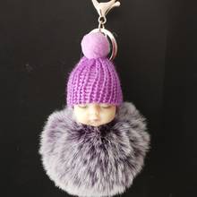 Cat Fluffy Fur Ball Key Chain Lovely Dog Cartoon Owl Soft Pompom Animal Tail Fur Ball Auto Pearl Keychain Women Key Ring Gifts 2024 - buy cheap