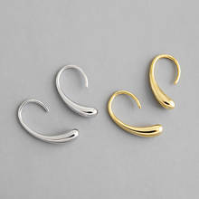 100% 925 Sterling Silver Water Drop Stud Earrings For Women Minimalist Woman's Earings Fine Jewelry Gold Color Accessories 2024 - buy cheap