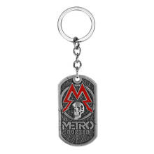 Hot PC Game Metro Exodus 2033 Keychain Punk Skull Dog Tag Pendant Metal Men Necklaces Charm Gifts For Kids Games Jewelry Gift 2024 - buy cheap