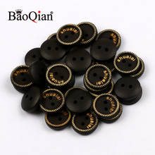 50pcs 2 Hole Natural Wooden Buttons Handmade 15mm Text Pattern Round Buttons For Clothing Sewing Scrapbook Accessories Diy Craft 2024 - buy cheap