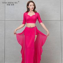 Belly Dance Practice Costume Top Long Split Skirt Set For Women Performance Oriental Indian Dancer Training Clothes Adult New 2024 - buy cheap
