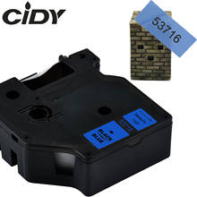 Cidy 53716 preto em azul compatível dymo d1 24mm fita fita fita cassete para dymo gerente de etiquetas 160 280 210 2024 - compre barato