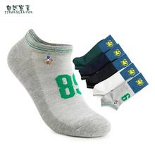 New Leisure fashion Authentic Spring And Summer men's Cotton Male Ship Socks Embroidered art ankle short socks loafers men sock 2024 - buy cheap