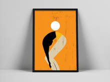 Minimalist Figure of a Dancing Woman,Abstract Female silhouette. Modern figurative illustration, Large Orange Wall Art Print 2024 - buy cheap