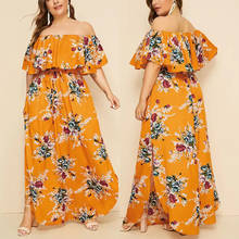 Fashion Women Boho Print Dress Off Shoulder Long Dress Casual Beach Summer Dress Sundress Evening Party Dress Vestidos de fiesta 2024 - buy cheap