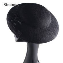 Вуалетка Sinamay с кружевом, шляпа для коктейвечерние, аксессуары для волос «сделай сам», 30 см, цвета слоновой кости, большие размеры 2024 - купить недорого