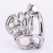 Stainless Steel Male Cock Cage Locking Metal Penis Ring Scrotum Bondage Gear Chastity Devices Penis Covers for Men Sex Toys 2024 - buy cheap