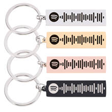 Women Men Personalized Music Spotify Scan Code Keychain Stainless Steel Keyring Custom Laser Engraved Song Creative Jewelry Gift 2024 - buy cheap