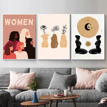 Quadro de pintura abstrata feminina, poster artístico para parede de indie, estampa estilo boho, imagem de arte para sala de estar 2024 - compre barato