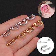 Brinco de cartilagem com zircônia cz, coroa, aro, cartilagem, huggie, septo, piercing helix, tragus, rook, joia, piercing de orelha, 1 peça 2024 - compre barato