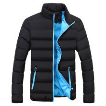 Мужская приталенная куртка, темно-синяя Повседневная теплая парка, брендовая одежда, размеры до 5XL, зима 2020 2024 - купить недорого