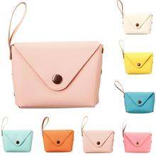 Candy Color PU Leather Coin Purse Women Small Wallet Female Purses Mini Children's Pocket Wallets Key Card Holder Hand bags 2024 - buy cheap