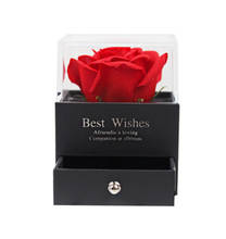Rose jewelry tray creative rose eternelle Ring Box Flowers jewelry plate necklace box Rose  jewelry box Birthday Valentine's Day 2024 - buy cheap