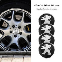 4Pcs Metal Car Wheel Stickers Auto Hub Cap Emblem Badge Accessories For Peugeot 206 207 5008 307 308 3008 208 407 508 2008 107 2024 - compre barato