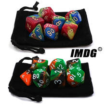 IMDG 7pcs/set Creative RPG Game Dice Polyhedron Acrylic Dice DND Multicolor Digital Game Dice 2024 - buy cheap