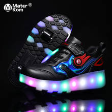 Zapatos con ruedas brillantes para niños y niñas, zapatillas luminosas con ruedas y carga USB, talla 28-43 2024 - compra barato