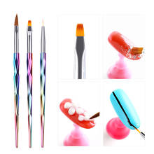 CHNRMJL 3Pcs/Set Nail Art Brush Rainbow Color Crystal Liner Dotting Acrylic Builder Painting Drawing Carving Pen UV Gel Manicure 2024 - buy cheap