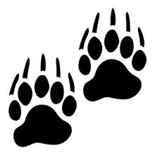 Car Stickers Funny Animal Bear Paw Graphics PVC Car Decoration Accessories Stickers Waterproof Sunscreen Black/white,11cm*11cm 2024 - buy cheap