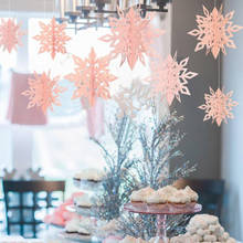 Diy branco rosa azul falso flocos de neve para casa festa de natal ano novo natal árvore pingentes pendurado decoração da janela 2024 - compre barato