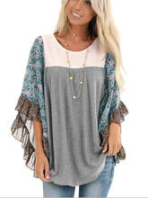 Spring women o-neck long sleeve blouse floral print Loose Knitted shirt Blusas Feminina Fashion Tops 2024 - buy cheap