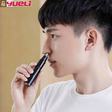 Youpin Yueli-recortador de pelo de nariz eléctrico para hombres y mujeres, afeitadora de pelo de nariz con rotación de 360 grados, herramienta de limpieza segura, H30 2024 - compra barato