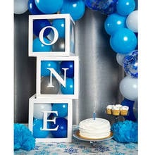 Blue One Birthday Transparent Box Balloons Baby First 1st Birthday Baloon One Year Birthday Ballon Baby Shower 2024 - buy cheap