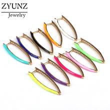 4 Pairs, New Fashion Statement Jewelry for Women Enamel Gold-Color V Shaped Earrings Huggie Hoop Earrings 2020 Brincos Gifts 2024 - buy cheap