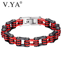 V.YA Fashion Simple Stainless Steel Bracelet Red Color Bangle For Men & Women Bracelet Accessories Birthday Gift Drop Ship 2024 - buy cheap