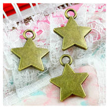 50 pces 19*16.5mm estrela do vintage pingentes charme para fazer jóias antigo bronze cor pentagrama estrela pingentes 2024 - compre barato