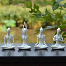 New Creative Abstract Art Ceramic Yoga Poses Sculptures Figurines Craft Yoga Lady Figure Yoga Studio Office Home Decor Ornament 2024 - buy cheap