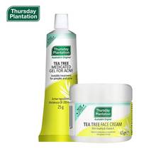 Thursday Tea Tree Oil Medicated Gel 25g+Face Cream for Acne Treatment Blackheads Pimples Shrink Pore Moisturizing All Skin Types 2024 - buy cheap