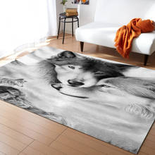 Black And White Animal Wolf Carpets for Bed Room Modern Home Large Area Rug for Living Room Bay Window Mat 2024 - buy cheap