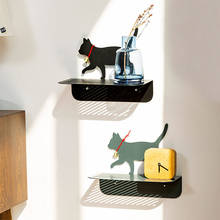 Cute Cat Metal Shelves for Wall Creative Hanging Decoration Racks Home Kitchen Cabinet Organizer Floating Shelf Storage Holders 2024 - buy cheap