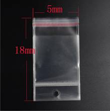 Pouches 5cm*18cm  hanging holes    Clear Resealable White Mini   Plastic Bags Small  Jewelry Food Packaging Sachet 2024 - buy cheap