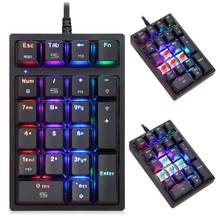 K24 LED RGB Backlight Extended 21 Keys Wired Mechanical Keyboard for Computers 2024 - buy cheap