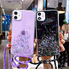 Luxury Glitter Necklace Cord Lanyards Case For Huawei Mate 20 30 Pro P30 P20 Lite Honor 10i 20i 10 8X P Smart 2019 Cover P40 Pro 2024 - buy cheap
