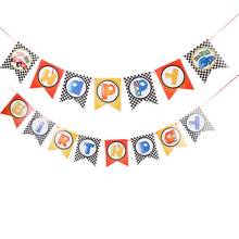 Racing Car Theme Banners Happy Birthday Garland Wall Hanging Bunting Paper Plate Cup Baby Shower Kids Birthday Party Favors Deco 2024 - buy cheap