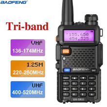 BaoFeng UV-5R III  Walkie Talkie 5W Tri-Band Ham Two Way Radio 220-260MHz Portable Handheld Transceiver UV- 5RX3 Two Antennas 2024 - buy cheap