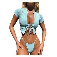 Women's Bikini Print Set Swimsuit  Stitching Color Filled Bra Swimwear Beachwear Ladies sexy tank top bikini swimsuit 2024 - buy cheap