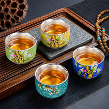 Taza de cerámica plateada con revestimiento para el hogar, tazas de té creativas pintadas en colores Pastel, taza de agua de Kung Fu para oficina, vajilla para el hogar 2024 - compra barato